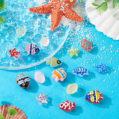 16Pcs 16 Styles Painted Glass Beads Strands&nbsp;LAMP-TA0001-81