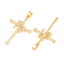 Easter Brass Micro Pave Clear Cubic Zirconia Pendants&nbsp;ZIRC-F148-14H-G