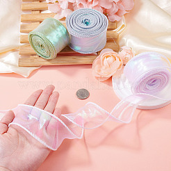 3 Rolls 3 Colors Fishtail Yarn Iridescent Ribbon for Bowknot Making&nbsp;OCOR-TA0004-11C