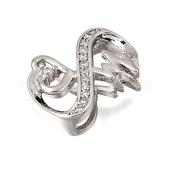 Brass Micro Pave Clear Cubic Zirconia Beads&nbsp;CU-CBAEEA8-24P