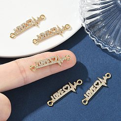 SHEGRACE Brass Micro Pave Clear Cubic Zirconia Connector Charms&nbsp;XGRQ3D931-494G