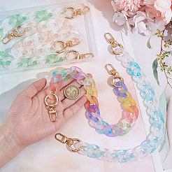 4Pcs 4 Colors Gradient Color Acrylic Twisted Link Chains Bag Extender Chains&nbsp;HJEW-UN00075