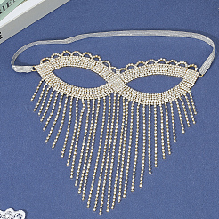 Alloy Rhinestone Chain Tassel Face Eye Mask for Women&nbsp;AJEW-WH20006-209G