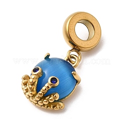 304 Stainless Steel Cat Eye European Dangle Charms&nbsp;STAS-D153-20A-G