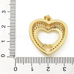 Rack Plating Brass Micro Pave Clear Cubic Zirconia Pendants&nbsp;KK-Z067-11G