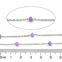 304 Stainless Steel Enamel Link Chains&nbsp;AJEW-Z028-09P-05