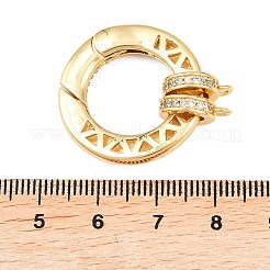 Ring Brass Micro Pave Clear Cubic Zirconia Spring Gate Rings&nbsp;KK-C162-094G