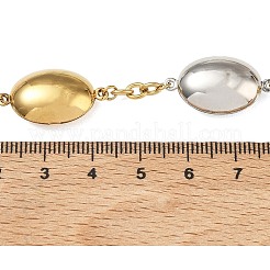 Two Tone 304 Stainless Steel Oval Link Chain Necklaces for Women&nbsp;NJEW-A074-10GP