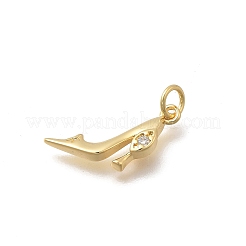 Brass Micro Pave Cubic Zirconia Pendants&nbsp;KK-D431-075B-01