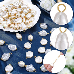 120Pcs 6 Styles Acrylic Imitation Pearl Pendants and Links&nbsp;FIND-BM0001-21