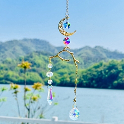 Alloy Moon & Branches Hanging Ornaments&nbsp;PW-WGA4F5F-01