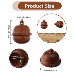 Openable Wood Pendants&nbsp;WOOD-WH0001-08
