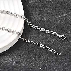 304 Stainless Steel Texture Cable Chain Necklaces&nbsp;NJEW-Z114-01P
