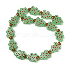 Christmas Theme Transparent Glass Enamel Beads&nbsp;LAMP-B028-02