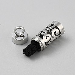316 Surgical Stainless Steel Box Chain Hollow Column Perfume Bottle Pendant Necklaces&nbsp;NJEW-WH0001-29P-B03