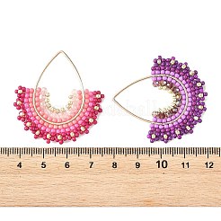 4Pcs 4 Colors Glass Seed Beaded & Glass Pendants&nbsp;PALLOY-MZ01371