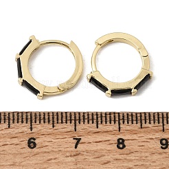 Brass Pave Cubic Zirconia Hoop Earrings&nbsp;EJEW-G471-09G
