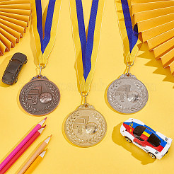 3Pcs 3 Colors Alloy Award Basketball Medal&nbsp;AJEW-FG0003-35