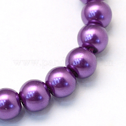 Baking Paint Pearlized Glass Pearl Round Bead Strands&nbsp;HY-Q003-6mm-37