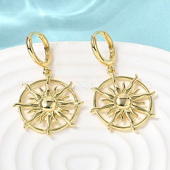 Sun Brass Hoop Earrings&nbsp;EJEW-H180-30C-G