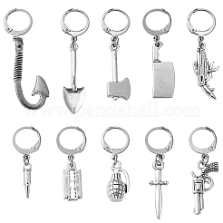 10Pcs 10 Style Killer's Weapon Theme Alloy Pendant Locking Stitch Markers&nbsp;HJEW-CJ00010