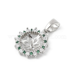 Brass Micro Pave Clear Cubic Zirconia European Dangle Charms Bails&nbsp;KK-K297-59P