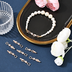 12Pcs Brass Clear Cubic Zirconia Fold Over Clasps&nbsp;KK-BBC0021-35