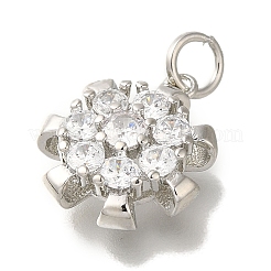 Rack Plating Brass Micro Pave Clear Cubic Zirconia Pendant&nbsp;KK-H485-14P