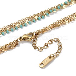 304 Stainless Steel Multi Layered Necklaces&nbsp;NJEW-P302-05G
