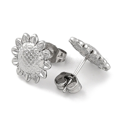 304 Stainless Steel Sunflower Stud Earrings&nbsp;EJEW-D281-20S