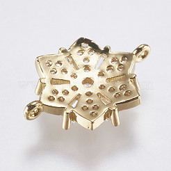 Brass Micro Pave Cubic Zirconia Links&nbsp;KK-F737-27G-RS