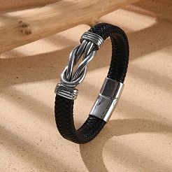 Braided Microfiber Leather Cord Bracelets for Men&nbsp;BJEW-Z081-05P