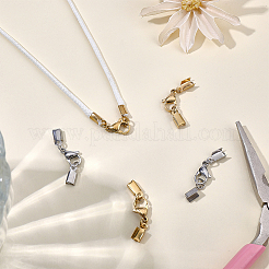 20Pcs 2 Colors 304 Stainless Steel Lobster Claw Clasps with Cord Ends&nbsp;STAS-CL0001-01