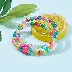 Transparent Acrylic Beaded Stretch Kids Bracelets&nbsp;BJEW-JB06316