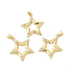 Rack Plating Brass Micro Pave  Cubic Zirconia Pendants&nbsp;KK-B068-42G