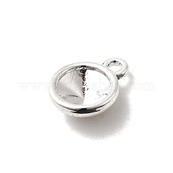 Tibetan Style Alloy Flat Round Charm Pendant Rivoli Xilion Pointed Back Chaton Rhinestone Settings&nbsp;PALLOY-O034-B-S01