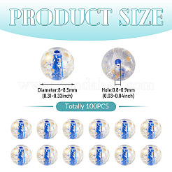 100Pcs Crackle Transparent Glass Beads&nbsp;GLAA-TADJ0001-12D