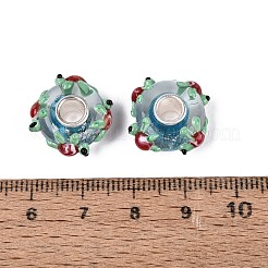 3D Lampwork & Brass Core European Beads&nbsp;FOIL-Q004-01B