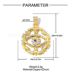 Brass Micro Pave Blue Cubic Zirconia Pendants&nbsp;CU-OY001-12G