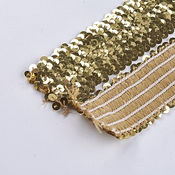Plastic Paillette Elastic Stretch Sequins Trim&nbsp;LS-PVC-WH001-A02-45mm