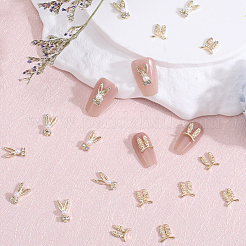 60Pcs 2 Styles Rabbit Alloy Rhinestone Cabochons&nbsp;MRMJ-SC0001-16