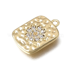 Brass Micro Pave Clear Cubic Zirconia Pendants&nbsp;KK-A302-12G