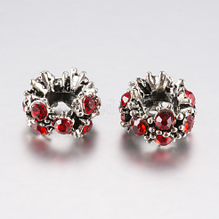 Tibetan Style Alloy Rhinestone European Beads&nbsp;PALLOY-F200-04