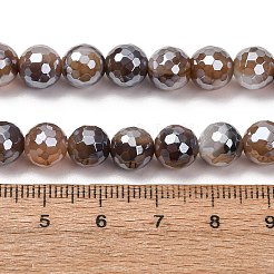 Electroplated Natural Agate Beads Strands&nbsp;G-B191-A07-8mm-12