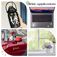 8 Sheets 4 Style Waterproof Heart & Bear Paw Pattern PET Car Decals Stickers&nbsp;STIC-GF0001-03B