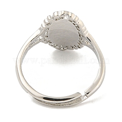 Oval with Saint Rack Plating Brass Adjustable Rings for Women&nbsp;RJEW-I105-03P-02