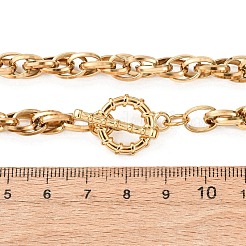 7MM 304 Stainless Steel Rope Chain Necklaces with OT Clasps for Men Women&nbsp;NJEW-P355-01B-G