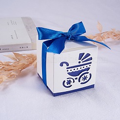 Hollow Stroller BB Car Carriage Candy Box wedding party gifts with Ribbons&nbsp;CON-BC0004-97E