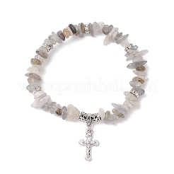 3Pcs Natural Mixed Gemstone Chip Beaded Stretch Bracelets&nbsp;BJEW-JB12316