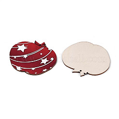 12Pcs UV Single Face Printed Wood Pendant Decorations&nbsp;WOOD-N020-44